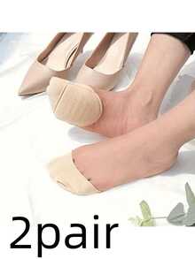 QKC 1 par de meias antiderrapantes sem costura no tornozelo com amortecimento no antepé - superconfortáveis, espuma antiderrapante - perfeitas para uso diário para mulheres, saltos altos, mulheres, bombas e tênis masculinos, sapatos de verão