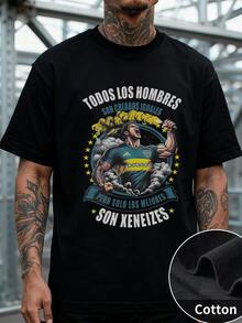 Estilo Deportivo Playera de Algodón para Hombre con Estampado del Futbolista de Boca Juniors, Frase "Todos los hombres son creados iguales pero solo los mejores son xeneizes", Diseño Dramático con Nubes y Estrellas, Ideal para Fanáticos del Fútbol, Partidos o Celebraciones, 220 g 100 % algodón, Alta Calidad, Cómoda y Resistente, Producto Oficial de Afición - Negro - Ver 7