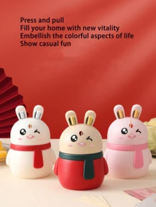 1pc Cute Rabbit Toothpick Holder, Creative Automatic Pop-Up Toothpick Box, Cartoon Stylish Pressure Toothpick Canister - Multicolor - View 8