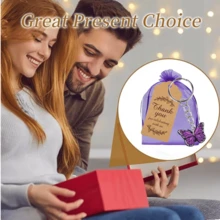 30个紫色蝴蝶钥匙扣套装，含礼品袋和感谢标签，可爱蝴蝶钥匙扣，适合派对、派对礼物、自然爱好者和生日派对用品 - 彩色 - 查看 5