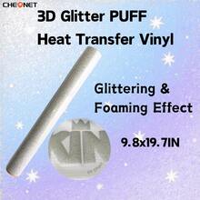 Pegatinas de vinilo con brillo 3D blanco CHEONET - Multicolor, adecuadas para camisetas DIY, bolsas, decoraciones navideñas, suministros para bodas DIY, vinilo de transferencia térmica para todas las máquinas de corte, fácil de cortar - Multicolor - Ver 45