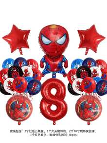 新款热销系列复仇者联盟超级英雄气球，适合儿童男孩生日派对装饰、庆祝活动和派对用品，装饰气球 - 彩色 - 查看 10