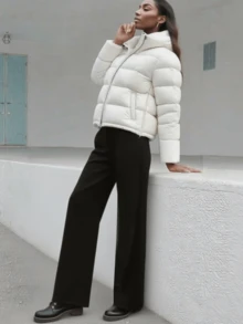 1 chiếc quần dài nữ mùa đông giữ nhiệt, ống đứng, màu trơn, kiểu dáng tối giản, cạp cao, ấm áp, quần ống đứng rộng rãi kiểu cổ điển, quần legging mùa đông đa năng mềm mại, quần ống đứng dày dặn phù hợp cho thời tiết lạnh (thường ngày & thể thao), quần tập yoga, thể dục, đạp xe, chạy bộ, quần nỉ mùa đông nữ, quần ống rộng nữ, quần áo mùa đông nữ màu đen - màu đen - Xem 6