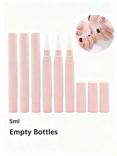 5 ml rosa påfyllningsbar twistpenna – Tom nageloljepenna med penselspets; Läppglanstub och applikator för ögonfranstillväxtserum; Läckagesäker precisionspenna för bilretouchering; Bärbar påfyllningsbar design för kvinnor, skönhetsentusiaster och nagel-/ögonfranstekniker; Resor, salong och daglig användning; Lätt multifunktionell applikator – present