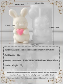 Easter Rabbit Silicone Candle Mold, 3D Rabbit Silicone Gypsum Craft Mold, Reusable And Easy To Demould, Suitable For DIY Fragrance Candles