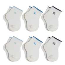 LUPO Kit 6 Pares de Meia Bebê Infantil Lupo Original Menino Menina Baby - Branco Azul - Visão 2