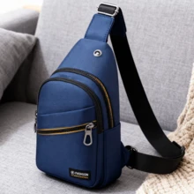 Bolso bandolera informal para hombre Diseño minimalista con múltiples opciones de color Amplia capacidad para los objetos esenciales del día a día Correa ajustable para el hombro en tejido resistente Cómodo y versátil Bolso bandolera para hombre para ir al trabajo - Azul - Ver 2