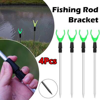 4 Pack 20" Fishing Rod Holders For Ground Fishing Rod Holders Stand Fishing Pole Rack For Bank