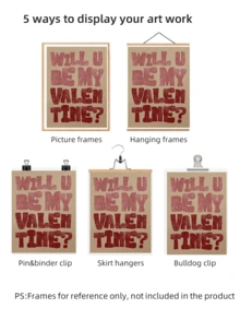 1 Tranh treo tường chủ đề Ngày Valentine cổ điển không khung, tranh in chữ kiểu retro lãng mạn, poster theo phong cách thư tình, thích hợp trang trí phòng ngủ, quà tặng cặp đôi, đồ dùng ký túc xá, trang trí nhà cửa thẩm mỹ, poster vui nhộn. - Nhiều màu - Xem 6