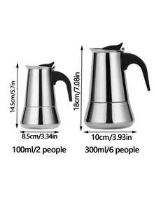 1pc Italian Espresso Coffee Maker, Stainless Steel Stove Top Coffee Pot, 100-300ml, Home Moka Pot, Suitable For Kitchen And Camping. Manual-Operated Back-To-School Coffee Pot, Perfect As A Christmas Gift For Home Or Restaurant Use; Also Suitable As Christmas Gift, Halloween Gift, Back-To-School Gift, Or Teacher's Day Gift.