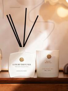 一套优质黑白香薰扩香器，天然植物混合精油，家居装饰香氛，持久留香，室内藤编扩香器摆件，是婚礼、生日、情人节、圣诞节、节日派对的理想礼物，适用于卧室、书房、客厅、浴室，有效去除异味 - 天然植物萃取精油 - 查看 2