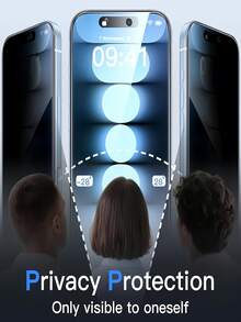 4-In-1 2-Pack Privacy Anti-Spy Tempered Glass Screen Protector For IPhone 17 Air 16 Pro 15 14 13 12 11 Pro Max, Bubble-Free, Oil-Resistant Coating, Full Screen Coverage, Easy Installation, High Hardness, Rounded Edge Anti-Dust Design, Privacy Glass Film, Includes 1 Piece Camera Lens Protector, Compatible With Protective Case, Also Includes 1 Piece Rear Cover Tempered Glass Film. - 4IN1 - View 6