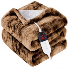 Samebed Electric Heated Blanket, Perfect Christmas Gift, Soft Flannel & Sherpa, 5 Heat Settings, 10-Hour Auto Shut-Off, Machine Washable