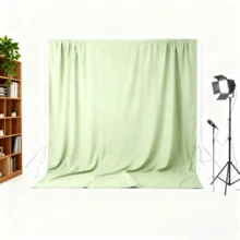 Pea Green Photography Backdrop Cloth, Light Green Shooting Background Cloth, Seamless Light Green Paper Photography Backdrop, Party Birthday Curtain (Excluding Stand And Clips) - Bean Green - View 10