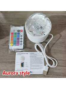 1 st Aurora Borealis färgskiftande projektionsboll - USB-driven atmosfärsbelysningsboll med fjärrkontroll, modern sovrumsinredning med festlig atmosfär, hållbar plastdesign, rumsdekor, feststämningsbelysning, modernt hemtillbehör, högkvalitativ projektion, avslappningssökare - Flerfärgad - Visa 10