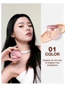 HEXZE 15克气垫粉底液，高遮瑕，持妆长达16小时，防水，买一送一替换装，01浅米色，适合白皙肤色 - 01 Light Beige - 查看 7