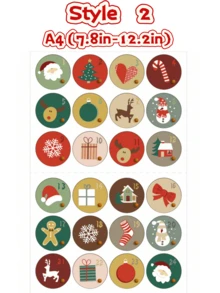 1pc (3.9in-5.9in)/ 1pc A4 (7.8in-12.2in) Christmas Advent Calendar Number Stickers,1-24 Christmas Countdown Calendar Stickers,Christmas 1-24 Number Stickers,Xmas Countdown Calendar Stickers DIY,Christmas Countdown Office & School Supplies Party Gift Seal Sticker,Scrapbook Supplies,Halloween Decor,Teacher Accessories,School Supplies