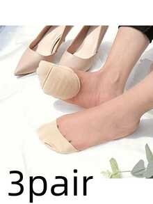 QKC 1 par de meias antiderrapantes sem costura no tornozelo com amortecimento no antepé - superconfortáveis, espuma antiderrapante - perfeitas para uso diário para mulheres, saltos altos, mulheres, bombas e tênis masculinos, sapatos de verão