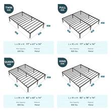 HOOMIC Twin/Full/Queen/King Bed Frame, 14 Inch Metal Platform Bed With Ample Storage, No Box Spring Needed, Easy Assembly, Black - màu đen - Xem 11