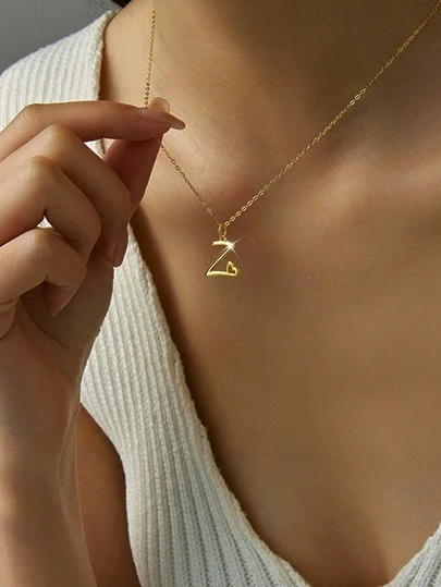 S925 Sterling Silver Gold Initial Necklaces Dainty 18K Gold Plated Tiny A-Z Pendant Choker Cute Personalized English Name Initial Letter Necklace For Women Gift