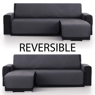 Vivid Torral - Funda Cubre Sofá Chaise Longue Acolchado Reversible Antiácaros Protector Manchas Rombos (Para Brazo derecho y Izquierdo) Válido Hasta 300 cm De Ancho De Brazo A Brazo