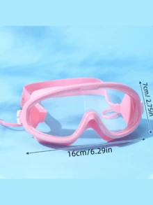 1 Pair Adult Large Frame Swimming Goggles, Anti-Fog, High Definition, Integrated Ear Plugs, Silicone Material, Swimming Equipment