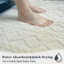 Thảm chống trượt phòng tắm, thảm trải sàn thấm hút trang trí nhà cửa phòng tắm, thảm hình thoi dày mềm mại cho phòng tắm, phòng giặt, phòng ngủ, lối vào, bồn tắm, thảm nhỏ chống trượt nhanh khô - Màu Khaki - Xem 9