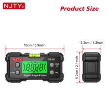 NJTY 数字量角器、数字角度计、背光液晶角度仪、水平仪、磁性底座迷你倾角仪