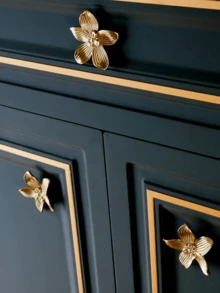 Petal Knobs Brushed Gold Cabinet Knob, Gold Flower Kitchen Cabinet Knobs, Dresser Drawers Cute Handle Hardware Door Pulls, Flower Knobs – For Furniture, Vanity