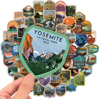 50 Sheets/Pack National Park Themed Stickers Decals Suitable For Trucks Bottles Laptops Scrapbooks Cars Journals Decorations Stickers Can Also Be Used As Party Holiday Gifts