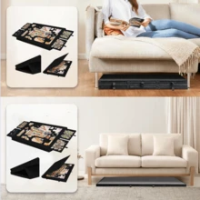 一套可折叠/立式拼图板毛毡垫，带4个抽屉，适用于500片以下的拼图游戏，便携式可折叠大拼图垫