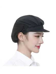 1pc Hat Kitchen Cooking Chef Cap Food Service Hair Nets Chic Work Accessories Women Bandage Adjustable Cap Solid - Multicolor - View 3
