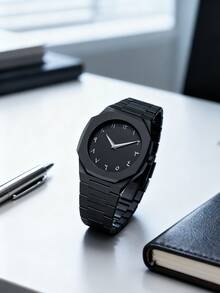 1pc Student Casual Quartz Wristwatch, Suitable For Daily Wear Or As A Gift - Black - View 4
