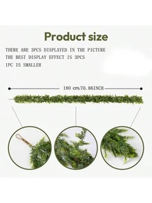 1PC Artificial Christmas Cedar Garland Green Faux Cedar Pine Garland For Fireplace Indoor Outdoor Fake Plants For Home Decor, Wedding Decor, Wedding Table Decorations, Autumn Home Decor, Room Decor, Balcony Decor, Kitchen Decor, Dining Room, Bedroom Accessories, Living Room Decor, Party Decorations, Halloween Decor, Christmas Decoration, Birthday Party, Wall Decor, House Decor, Birthday Gifts Pumpkin Vase Arden Decor