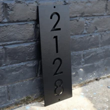 6 Sizes Available! Black Metal House Address Sign - Vertical Home Address - Custom House Numbers - Modern Address Sign - House Number Sign - Galvanized Metal Numbers