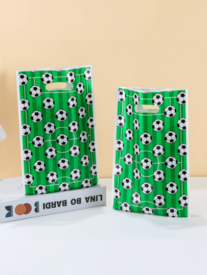 10/30/50 Packs Of Green Football Themed Gift Packaging Bags, Football Party Gift Bags, Plastic Packaging Tote Bags, Football Party Decoration Supplies, Fan Party Gift Packaging Supplies, Birthday Party Decoration, Bachelor Party Decoration, Football Sports Themed Decoration Supplies, Babe Shower Gifts, Gender Revealing Party Supplies, Party Gift Bags, Gift Packaging Supplies