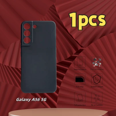 1 Husă de telefon neagră din silicon anti-cădere, compatibilă cu smartphone-uri Galaxy A55/Galaxy A52s/Galaxy A51/Galaxy A40/Galaxy A36/Galaxy A31/Galaxy A05/Galaxy F41/Galaxy F13/Galaxy F04/Galaxy M53 din aceeași serie, husă de telefon transparentă anti-cădere cu patru colțuri, husă de telefon, husă de telefon anti-cădere, husă de telefon transparentă, husă de telefon minimalistă, husă de telefon în culoare uni, husă de telefon transparentă, husă de telefon TPU anti-cădere