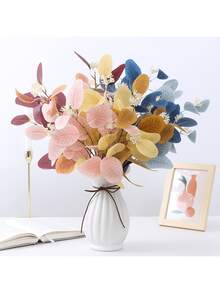 1Set Artificial Eucalyptus Leaves Simulated Green Plants For Home Decoration, Living Room, Bedroom, Dining Table, And Room Decoration. - Multicolor - View 7