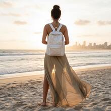 Women's Backpack School Bag Fashion Waterproof Resistant For Notebook Travel Work - White - View 8