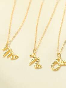 S925 Sterling Silver Gold Initial Necklaces Dainty 18K Gold Plated Tiny A-Z Pendant Choker Cute Personalized English Name Initial Letter Necklace For Women Gift - Yellow Gold - View 3