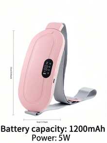 USB 月经加热垫，女性腹部电加热垫，带支架的振动腹部和腰部按摩器 - 粉色 - 查看 6