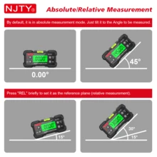 NJTY 数字量角器、数字角度计、背光液晶角度仪、水平仪、磁性底座迷你倾角仪