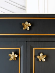 Petal Knobs Brushed Gold Cabinet Knob, Gold Flower Kitchen Cabinet Knobs, Dresser Drawers Cute Handle Hardware Door Pulls, Flower Knobs – For Furniture, Vanity