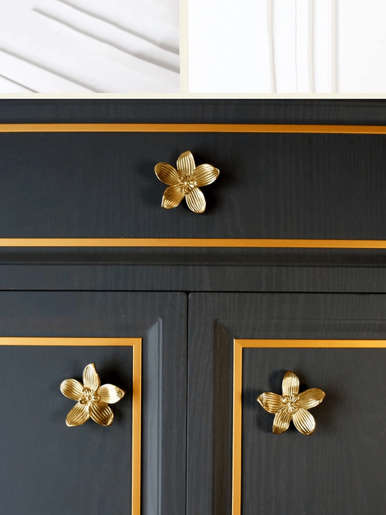 Petal Knobs Brushed Gold Cabinet Knob, Gold Flower Kitchen Cabinet Knobs, Dresser Drawers Cute Handle Hardware Door Pulls, Flower Knobs – For Furniture, Vanity