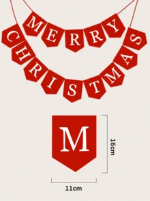 1入組聖誕節聖誕老人圖樣紙質旗幟掛飾,派對裝飾用品 - 彩色 - 查看 5