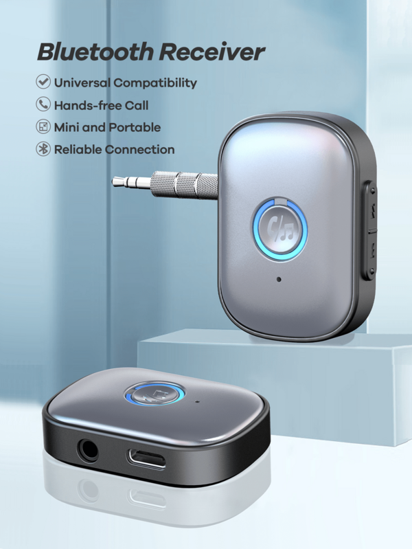REMAX Mini Bluetooth Receiver With HD Mic; Plug & Play For Car/Home/Office; Multifunctional Wireless Adapter For Car&TV&PC&Speaker&Headsets;Compact & Portable; No Setup Needed; HiFi Stereo; Hands-Free Call;Car Stuff; Practical Car Accessories