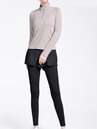 CAMEL CROWN Women's Yoga Suit Set, Autumn/Winter Morning Running Suit, Windproof, Slim Fit, Casual, Fleece-Lined, Warm Sports Jacket And Pants Two Pieces Set