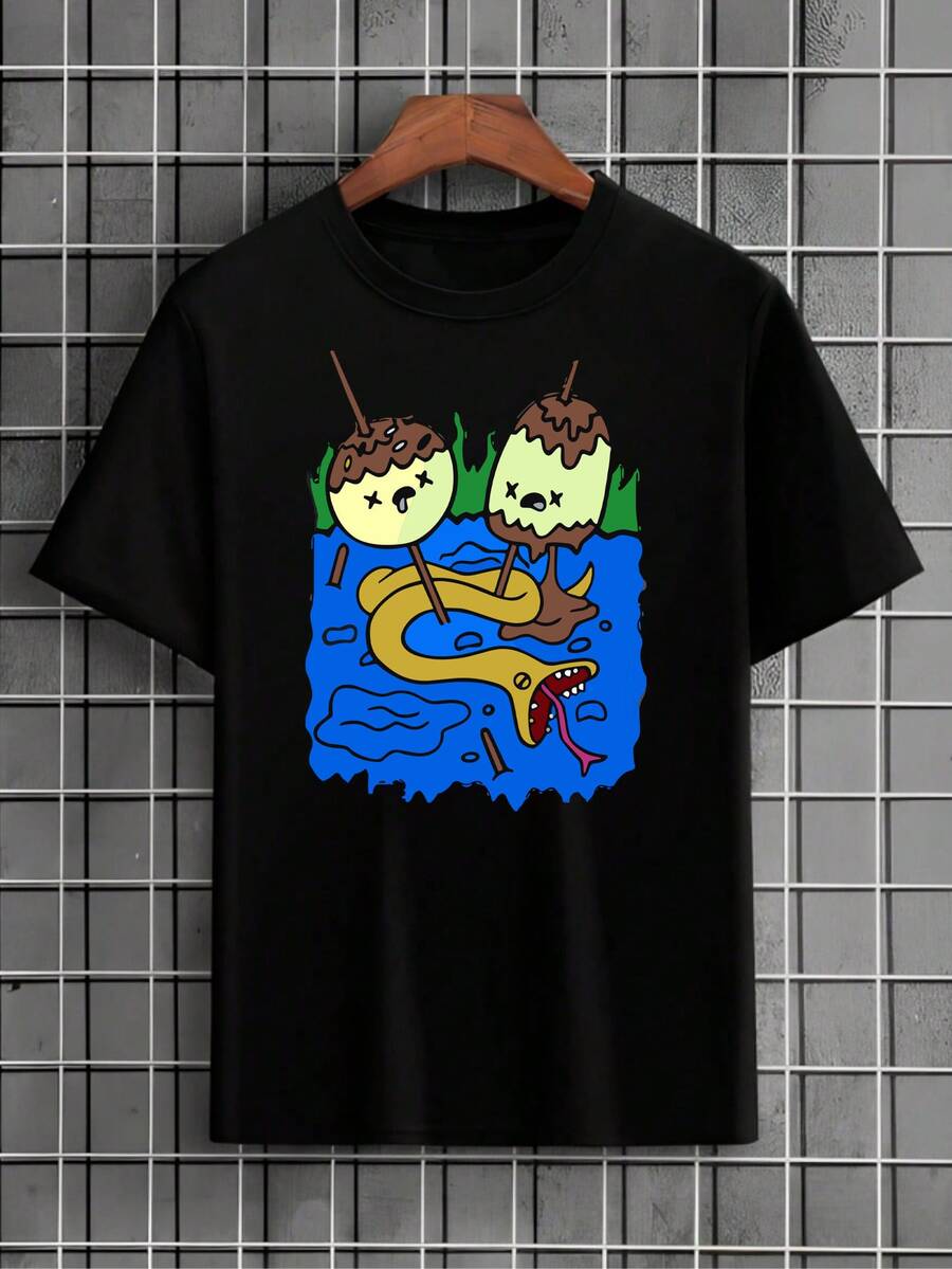 T-Shirt, Unisex Shirt, Men's/Women's, 100% Cotton, Premium Streetwear Design, New Release, Immediate Shipping, Various Colors!! Plus Size - màu đen - Xem 1