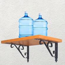 2pcs European Style Triangular Bracket Shelf Holders, Wall Mounted 90 Degree Fixed Angle Partition Board Support Racks - Black - View 4