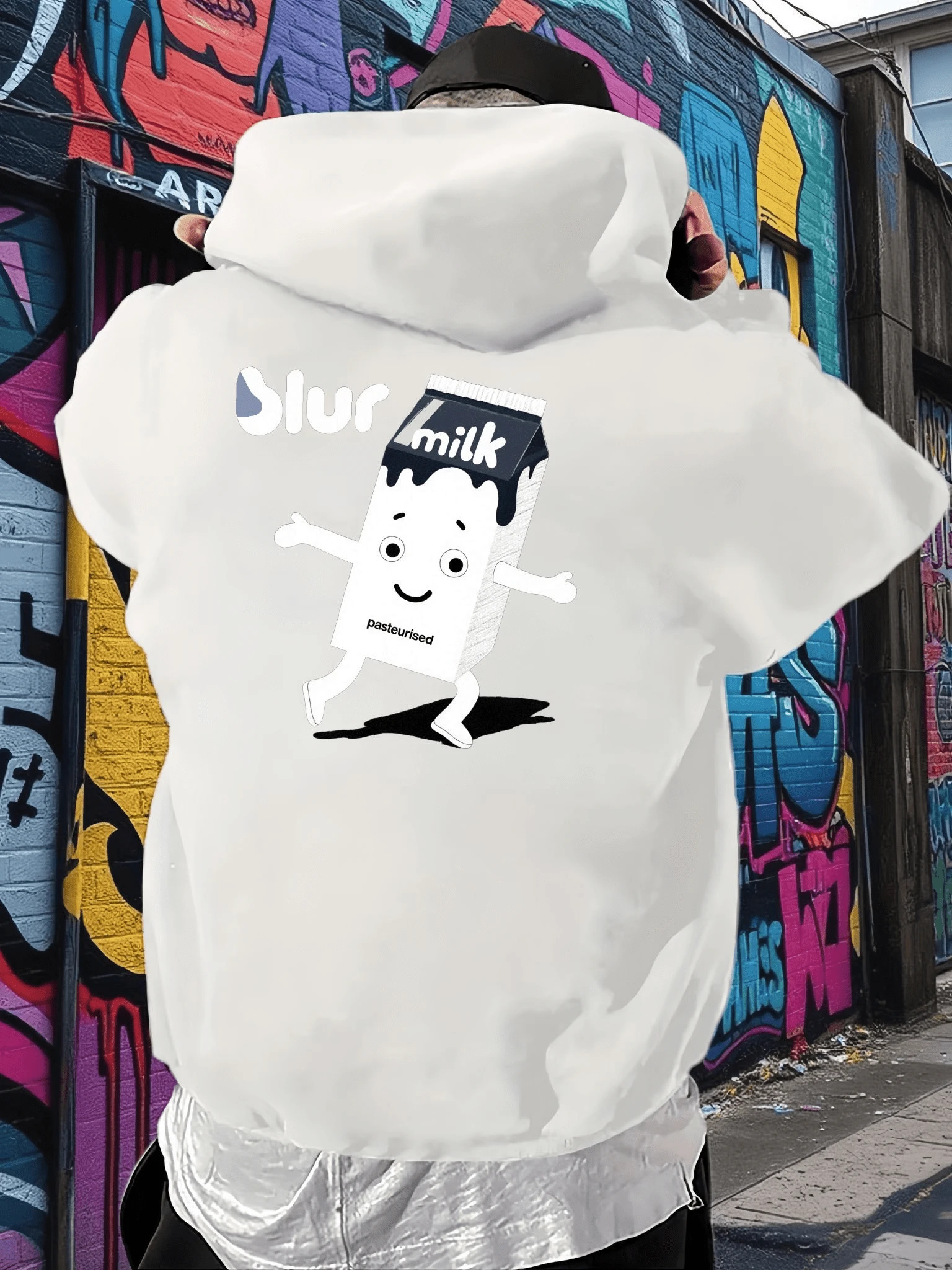 Sudadera con Capucha Versátil para Hombres, Combinable con Chaqueta, Look Capas para Salir por la Mañana y por la Noche, Ropa de Hombre - Blanco - Ver 1